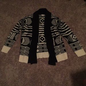 Black and cream cardigan-sweater